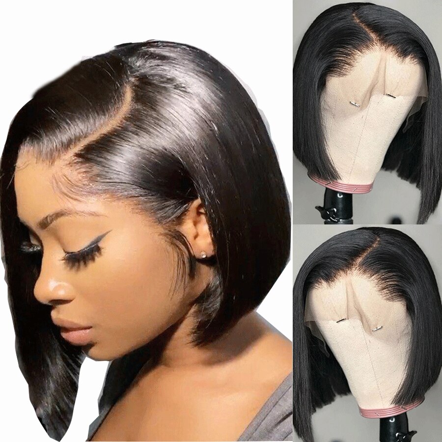 Stema 13x4 Transparent Lace Straight Frontal Human Hair Bob Wig